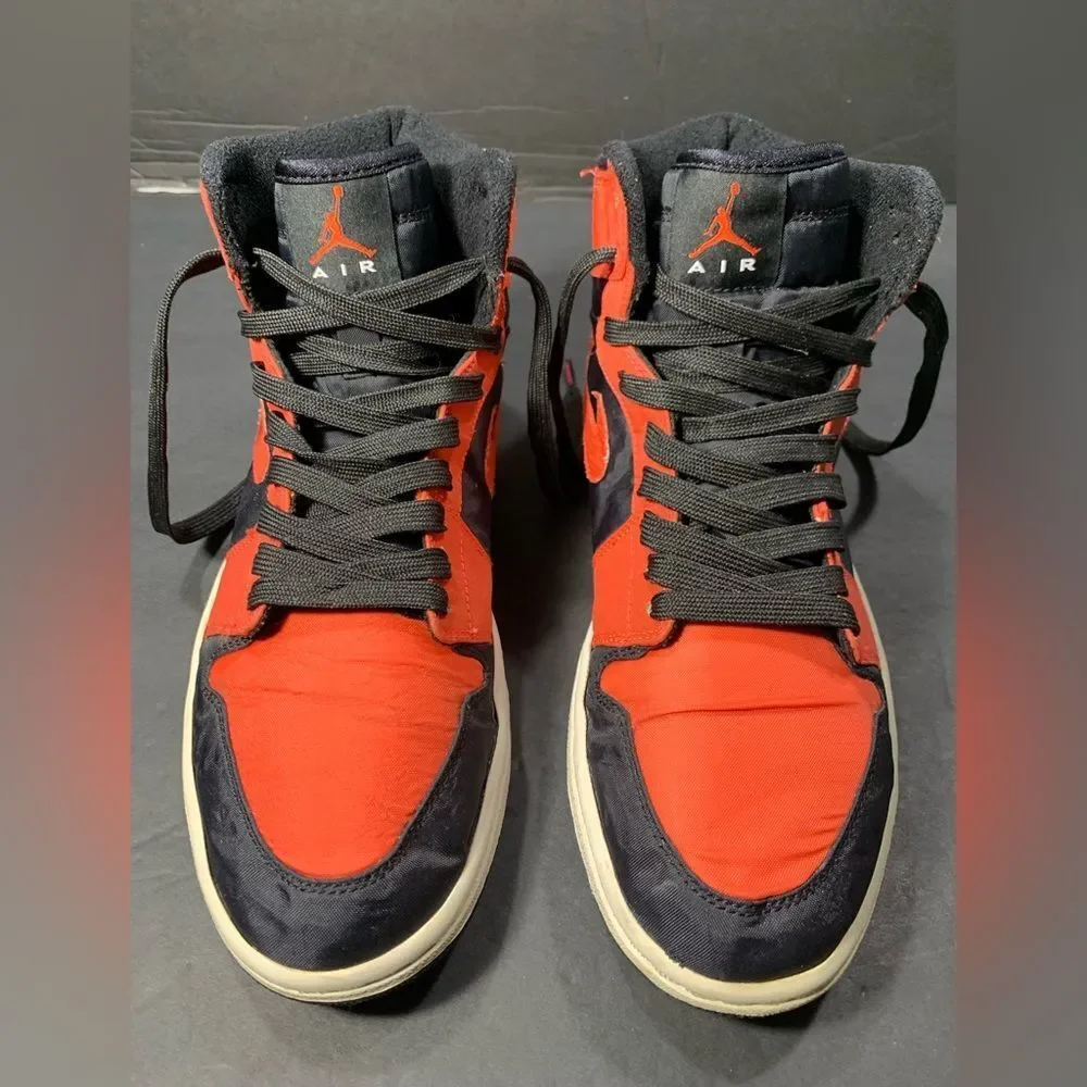 Nike Air Jordan 1 High Men Red Black Sneakers Shoe Size- 9.5